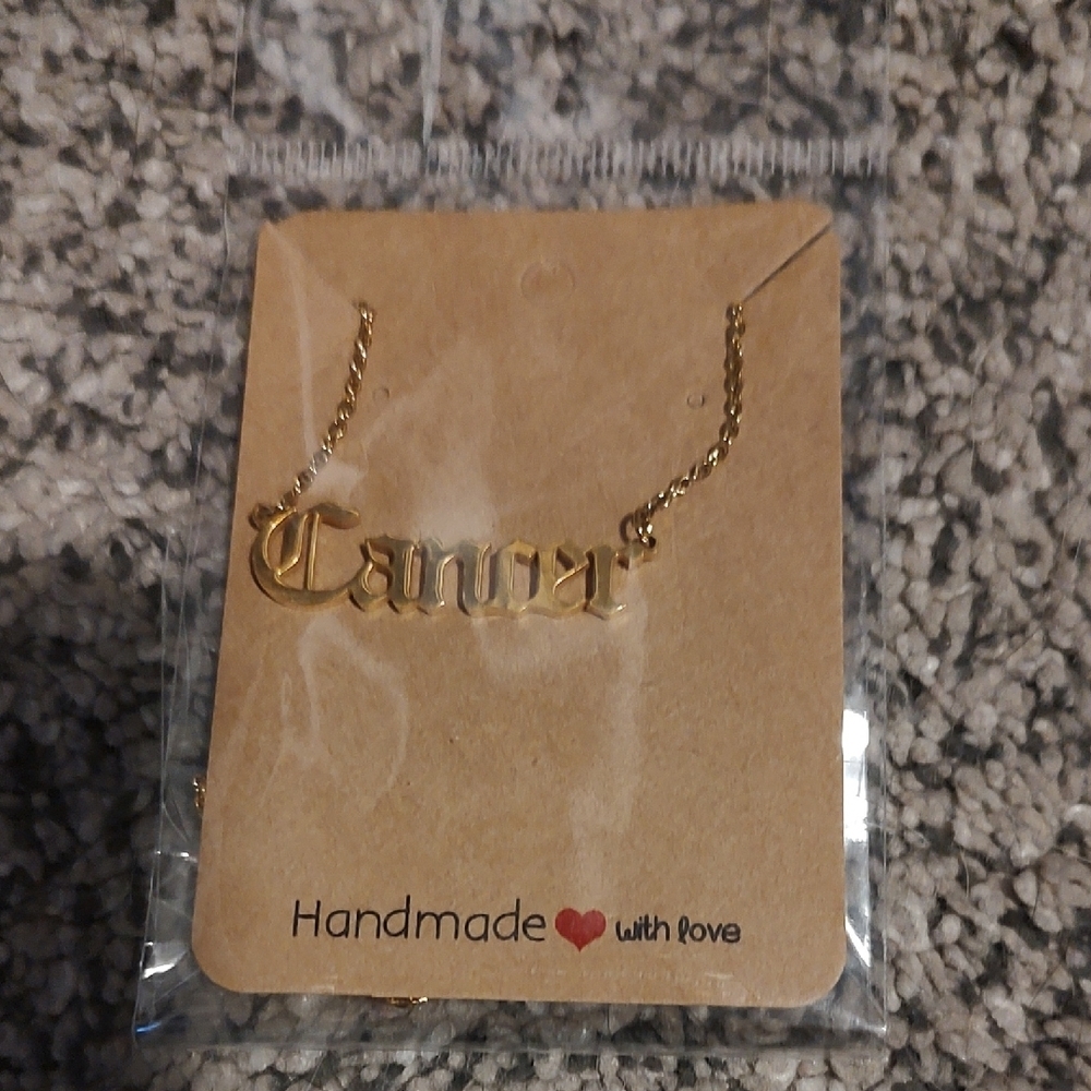 Gold Zodiac Cancer Necklace